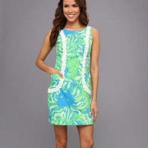 Lilly Pulitzer Casey Shift Dress in Green & Blue